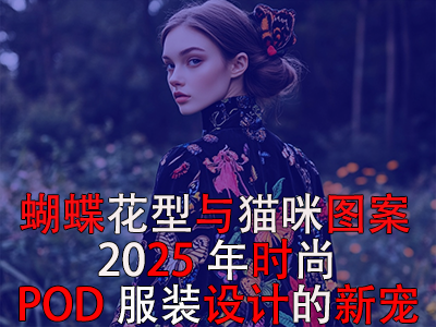 蝴蝶花型與貓咪圖案：2025年時尚POD服裝設(shè)計的新寵