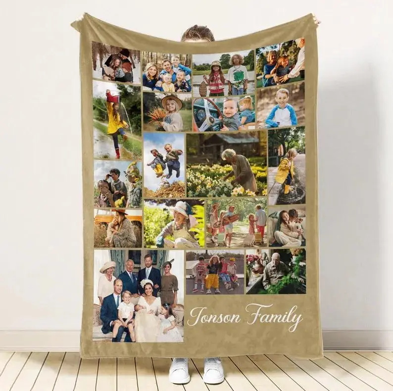 溫暖的個性定制毛毯創(chuàng)意之家庭照片