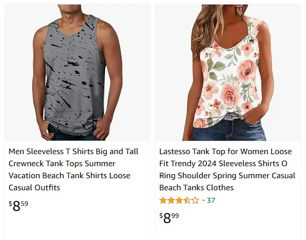 跨境選品，運(yùn)動(dòng)服品類背心和T恤熱賣