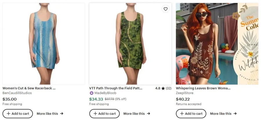 跨境電商款式推薦女裝具有自然元素的女性裹身連衣裙