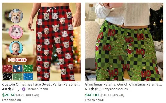 圣誕運動褲家居褲子設計主題之幽默的圣誕雙關(guān)語